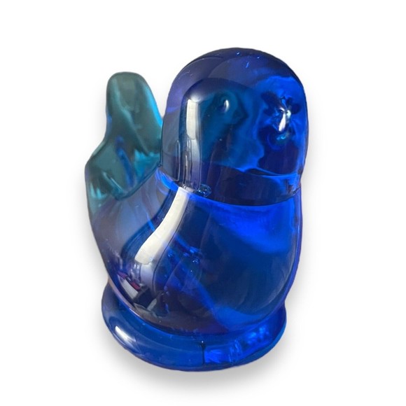 VTG ‘90 Titan Art Glass “Happy Little Bluebird” Cobalt Blue Signed Fayetteville - Picture 5 of 9